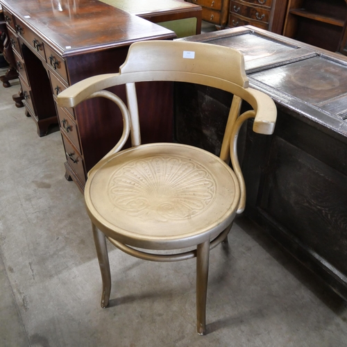 222 - A gilt painted bentwood armchair