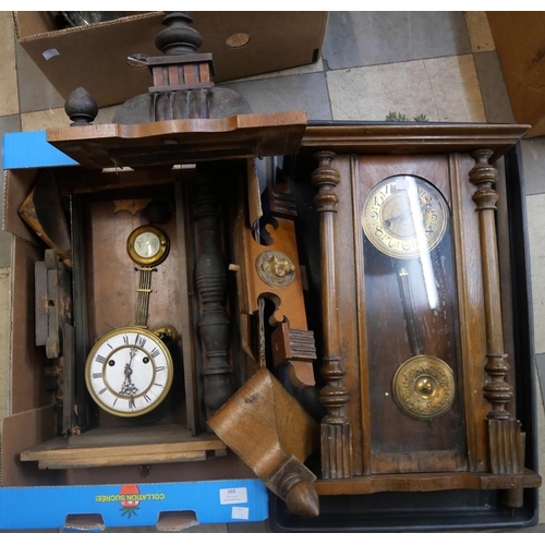 388 - Assorted clock parts