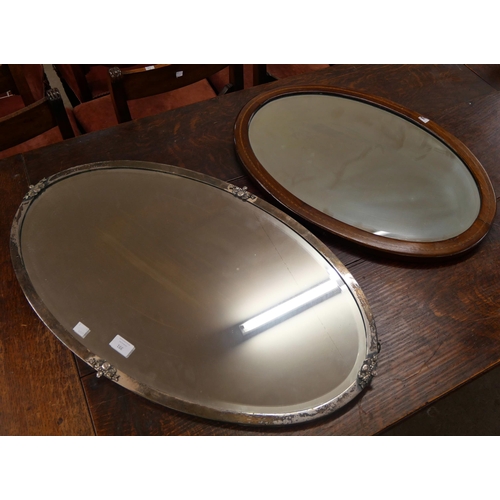 391 - An Art Deco chrome framed mirror and one other