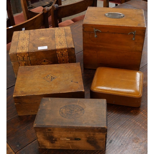 392 - Four assorted Victorian boxes and one other