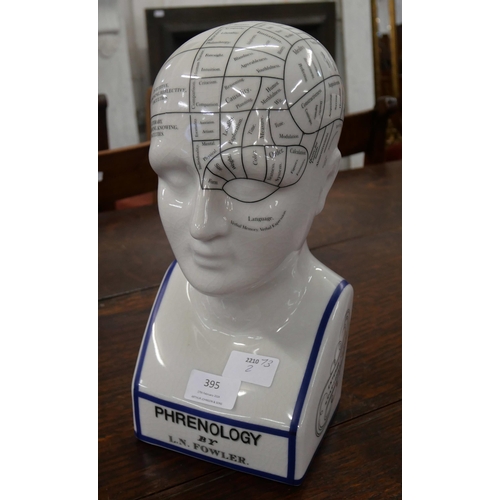 395 - An L.N Fowler porcelain phrenology head