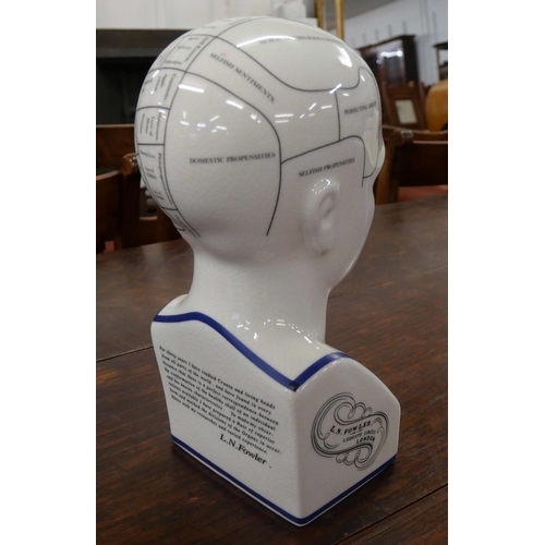 395 - An L.N Fowler porcelain phrenology head