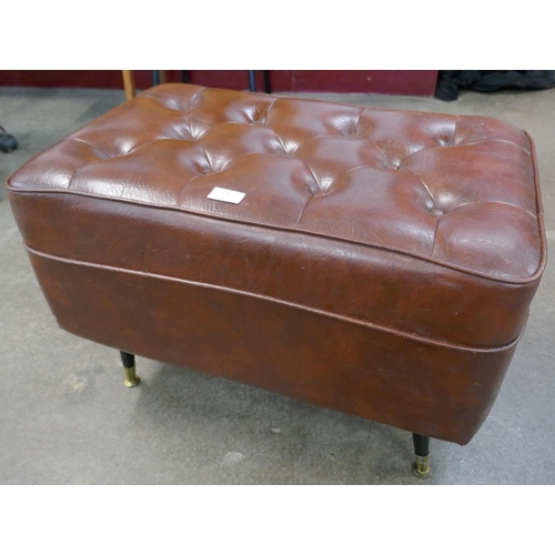 72 - A brown vinyl pouffe