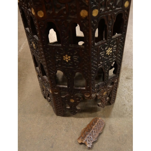 92 - A Moorish mother of pearl inlaid hardwood octagonal occasional table