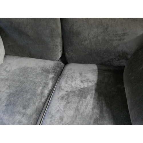 1502 - A Barker & Stonehouse pewter velvet four seater and two seater sofa RRP £2568