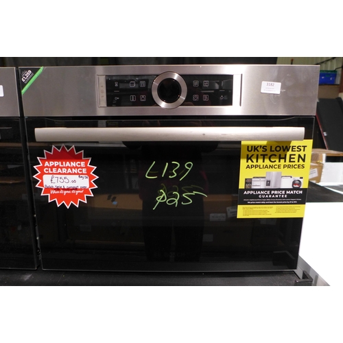 3182 - Bosch Serie 8 Compact Oven with Microwave/ Grill -  H455xW595xD548, model no -CMG633BS1B, Original R... 