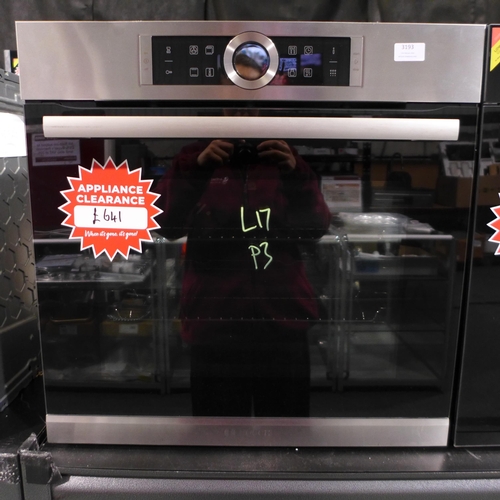 3193 - Bosch Series 8 Multifunction Single Oven H595xW595xD548, model no -HBG674BS1B, Original RRP £732.5 i... 