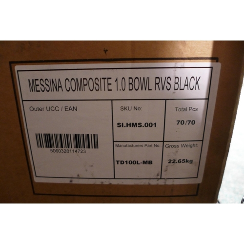 3203 - Messina Composite 1.0 Bowl RVS Black Sink,  500x1000 TD100L, Original RRP £165.84 inc VAT (425-3) * ... 