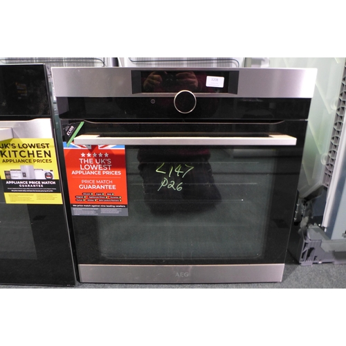 3208 - AEG Pyrolytic Single Oven  H594xW594xD567, model no -BPK842720M, Original RRP £1,109 inc VAT (425-14... 