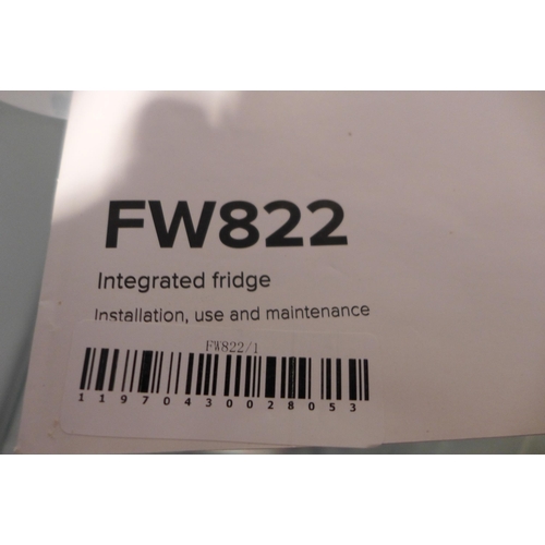 3220 - Zanussi  Integrated Tower Fridge H1772xW548xD549, model no -ZRDN18FS1, Original RRP £640.83 inc VAT ... 