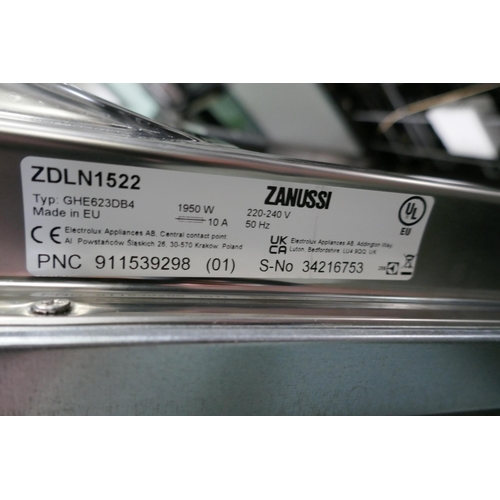 3231 - Zanussi  Fully Intergrated Dishwasher - Model ZDLN1522,  H818xW596xD550, Original RRP £358.34 inc VA... 