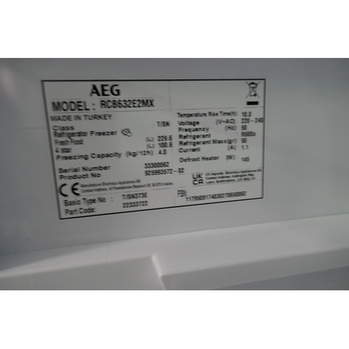 3235 - AEG Freestanding 60/40 Fridge Freezer Dinted Door (Frost Free)  - Model RCB632E2MX H1860xW595xD650, ... 