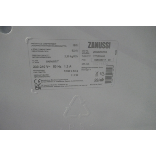 3236 - Zanussi 70/30 Fridge Freezer - Frost Free - Model ZNNN18ES3  H1772xW546xD549, model no -, Original R... 