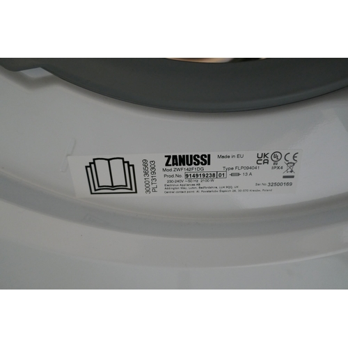 3256 - Zanussi Freestanding Washing Machine (10kg) - Model ZWF142F1DG, (H847xW597xD658), original RRP £374.... 