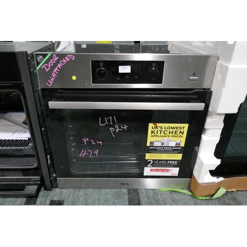 3274 - AEG Multifunction Pyrolytic Steam Oven - Door Unattached, (H594xW595xD567) - model no.:- BPS355020M,... 