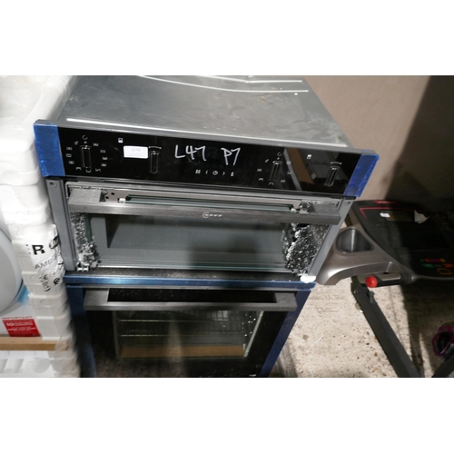 3276 - Neff N50 Built In Pyrolytic Double Oven - Broken Door/ Missing Shelves - Model U2ACM7HGOB, (H888xW59... 