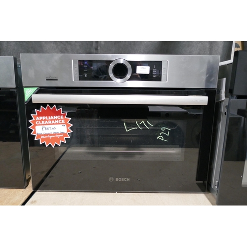 3286 - Bosch Compact Steam Oven With Home Connect  H455xW595xD548, model no -CSG656BS6B, Original RRP £1204... 