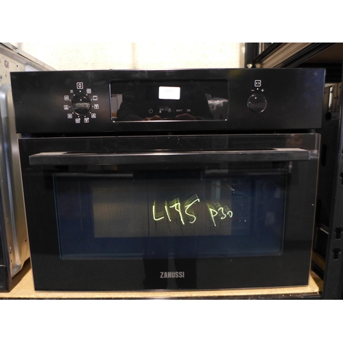 3013 - Zanussi  Black Compact Multifunction Oven with Microwave - model ZVENM6KN,  H455xW595xD567, Original... 