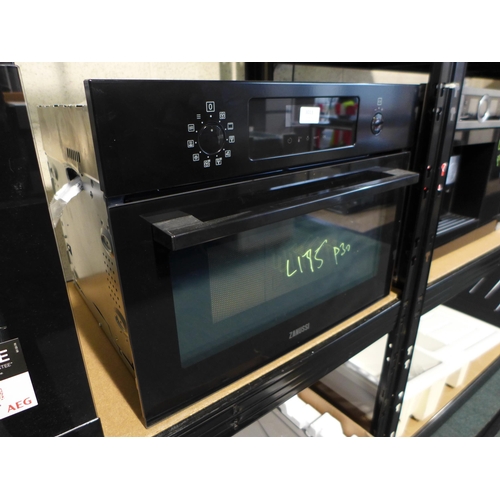 3013 - Zanussi  Black Compact Multifunction Oven with Microwave - model ZVENM6KN,  H455xW595xD567, Original... 