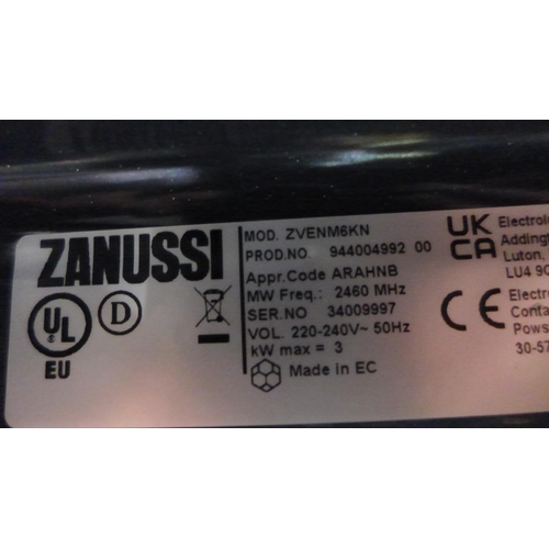 3013 - Zanussi  Black Compact Multifunction Oven with Microwave - model ZVENM6KN,  H455xW595xD567, Original... 