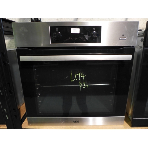 3015 - AEG  Multifunction Steam Oven - Missing Shelves, H594xW595xD567, model no -BES355010M, Original RRP ... 