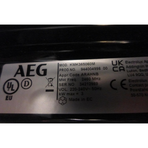 3042 - AEG Stainless Steel Compact Multifunction Microwave Oven - Cracked Inside Door, Model KMK365060M,  H... 