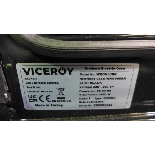 3067 - Viceroy Black Glass Single Electric Fan Oven, Model WR0V60BK (425-107) * This lot is subject to VAT