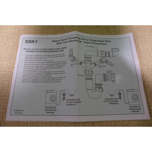 3087 - Mcalpine Space Saver Plumbing Kit ( For Single Bowl) (425-191) * This lot is subject to VAT