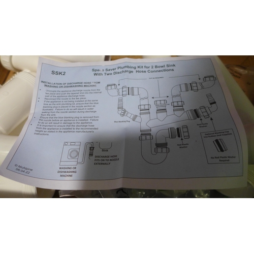 3102 - Mcalpine Universal Space Saver Plumbing Kit (For 2 Bowl Sink) Model  SSK2, Original RRP £16.66 inc V... 