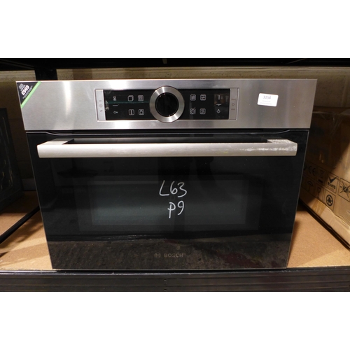 3154 - Bosch Series 8 Compact Oven with Microwave/Grill (H455xW595xD548) - model no.:- CMG633BB1B, original... 