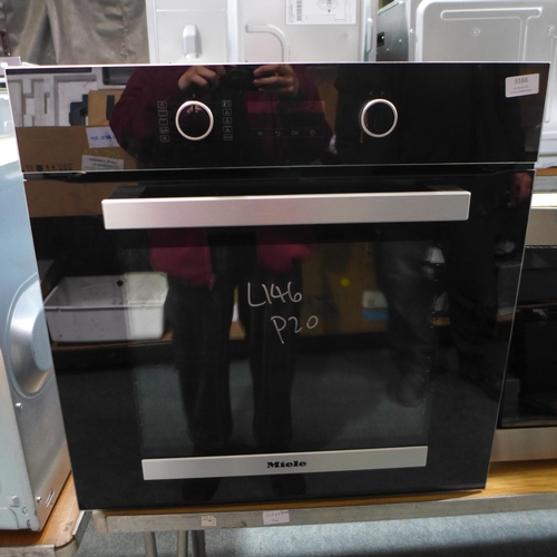 3166 - Miele Single Pyrolytic Oven - Missing Shelves - Model H2465BP (H596xW595xL568), original RRP £832.5 ... 