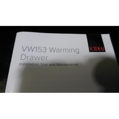 3168 - CDA Black Warming Drawer - Model VW153 (H135xW595xD571), original RRP £274.17 inc. VAT (4194-66) *Th... 