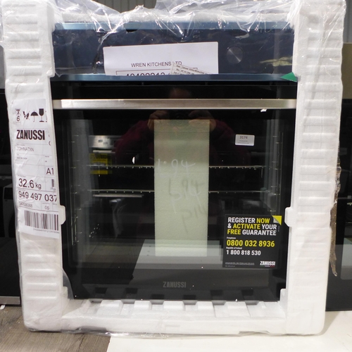 3174 - Zanussi Single Multifunction Oven with AirFry - Model ZOHNA7XN (H594xW594xD568), original RRP £440.8... 