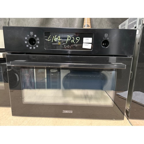 3285 - Zanussi  Black Compact Multifunction Microwave Oven - Missing Shelves - Model ZVENM6KN   H455xW595xD... 