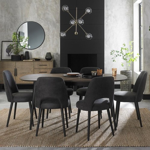 1534 - Weathered Vintage Oak Dining Table and Six Dark Grey Chairs, original RRP £1166.66 + VAT (4195-2) * ... 