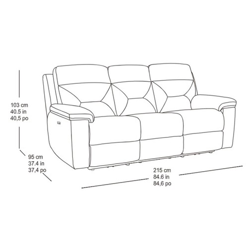 1536 - A Justin Brown 3 Seater Power Recliner sofa , original RRP £999.99 + VAT (4196-8) *This lot is subje... 