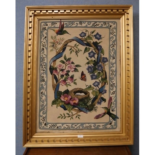 363 - A large still life tapestry, framed