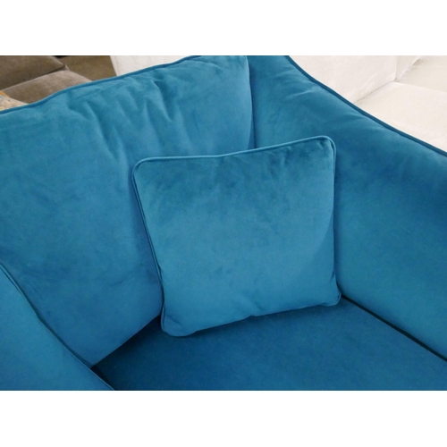 1410 - A Barker & Stonehouse turquoise velvet two seater sofa RRP £1129