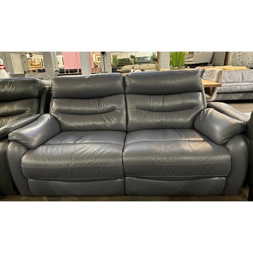 1348 - Ava Leather 2.5 Seater Storm Grey, original RRP £983.33 + VAT (4195-18) - missing powerpack * This l... 