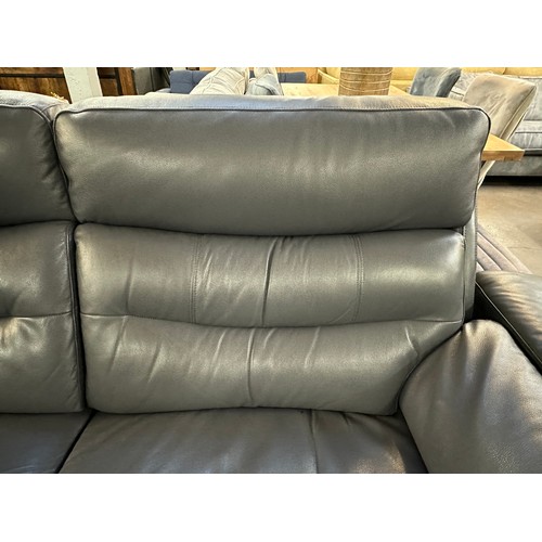 1348 - Ava Leather 2.5 Seater Storm Grey, original RRP £983.33 + VAT (4195-18) - missing powerpack * This l... 