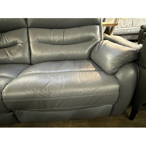 1348 - Ava Leather 2.5 Seater Storm Grey, original RRP £983.33 + VAT (4195-18) - missing powerpack * This l... 