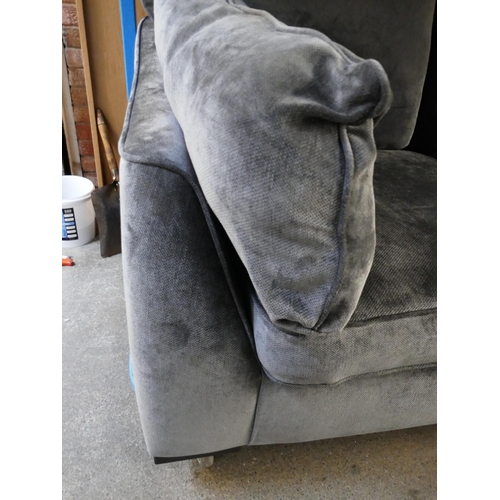 1436 - A Barker & Stonehouse pewter velvet four seater and two seater sofa RRP £2568