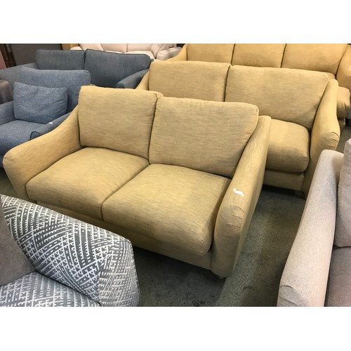 1460 - A Hattie Oslo ochre two seater and three seater sofa