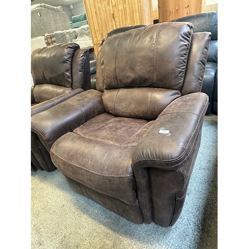 1482 - A Power Fabric Recliner chair with Heat & Massage,( Reclining function doesn't work) original RRP £3... 