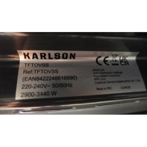 3048 - Karlson  Single Multifunction Oven - Stainless Steel, Model TFT0VSS,  H595xW595xD546, Original RRP £... 