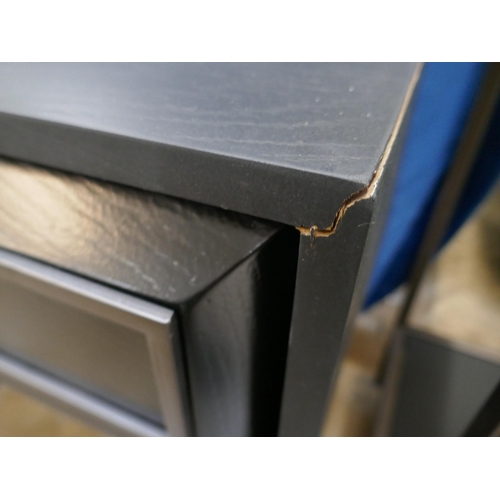 1408 - A black single drawer lamp table - damaged