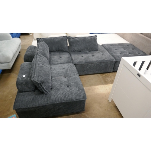 1435 - A charcoal modular corner sofa