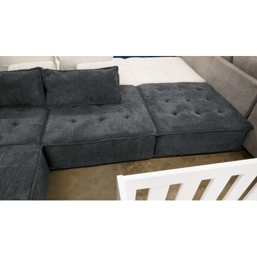 1435 - A charcoal modular corner sofa