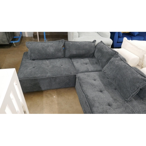 1435 - A charcoal modular corner sofa