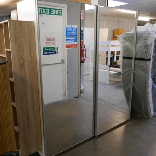 1449 - A large sliding mirrored door wardrobe * this lot is subject to VAT